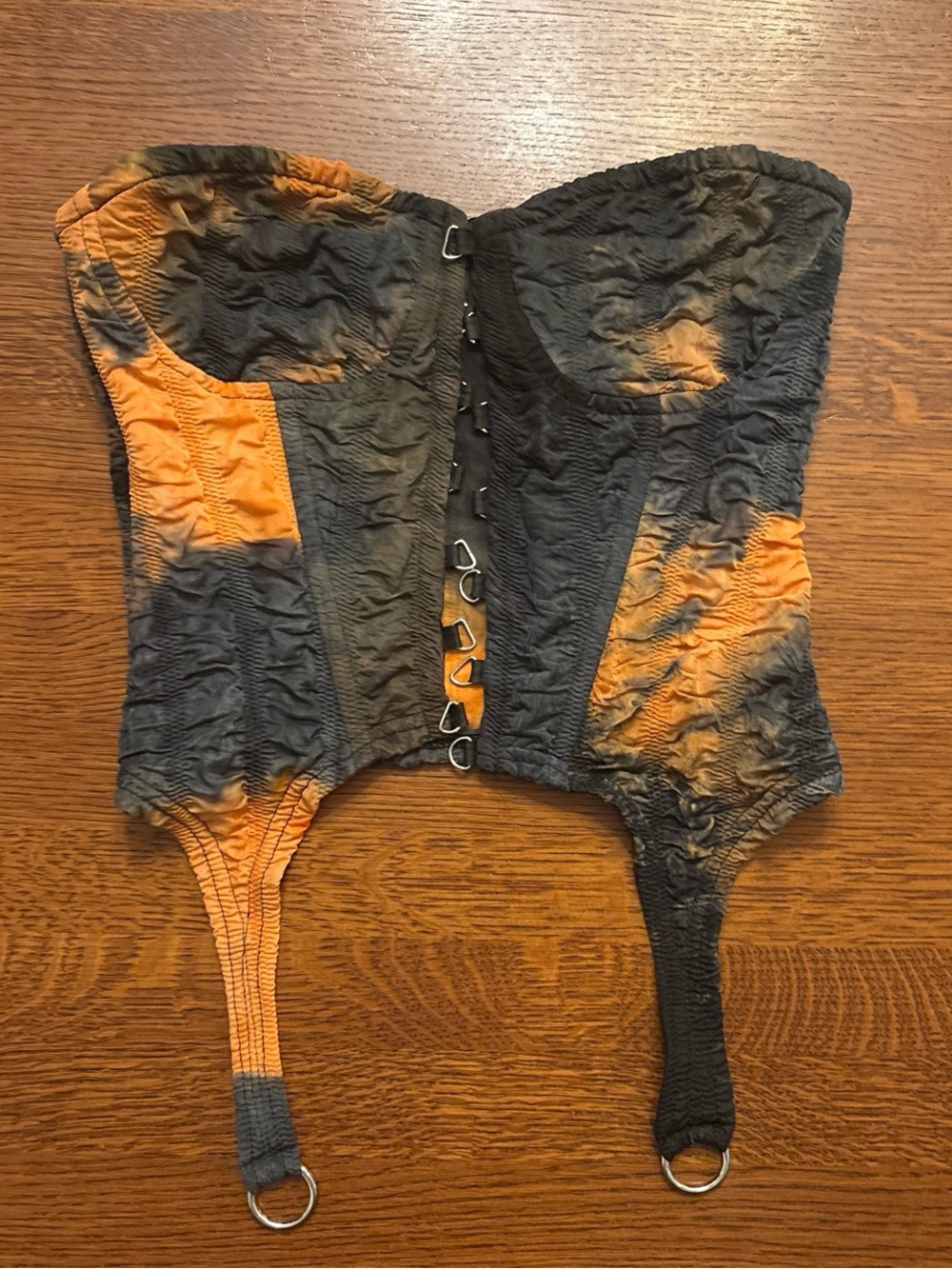 PrettyLittleThing Black and Orange Corset